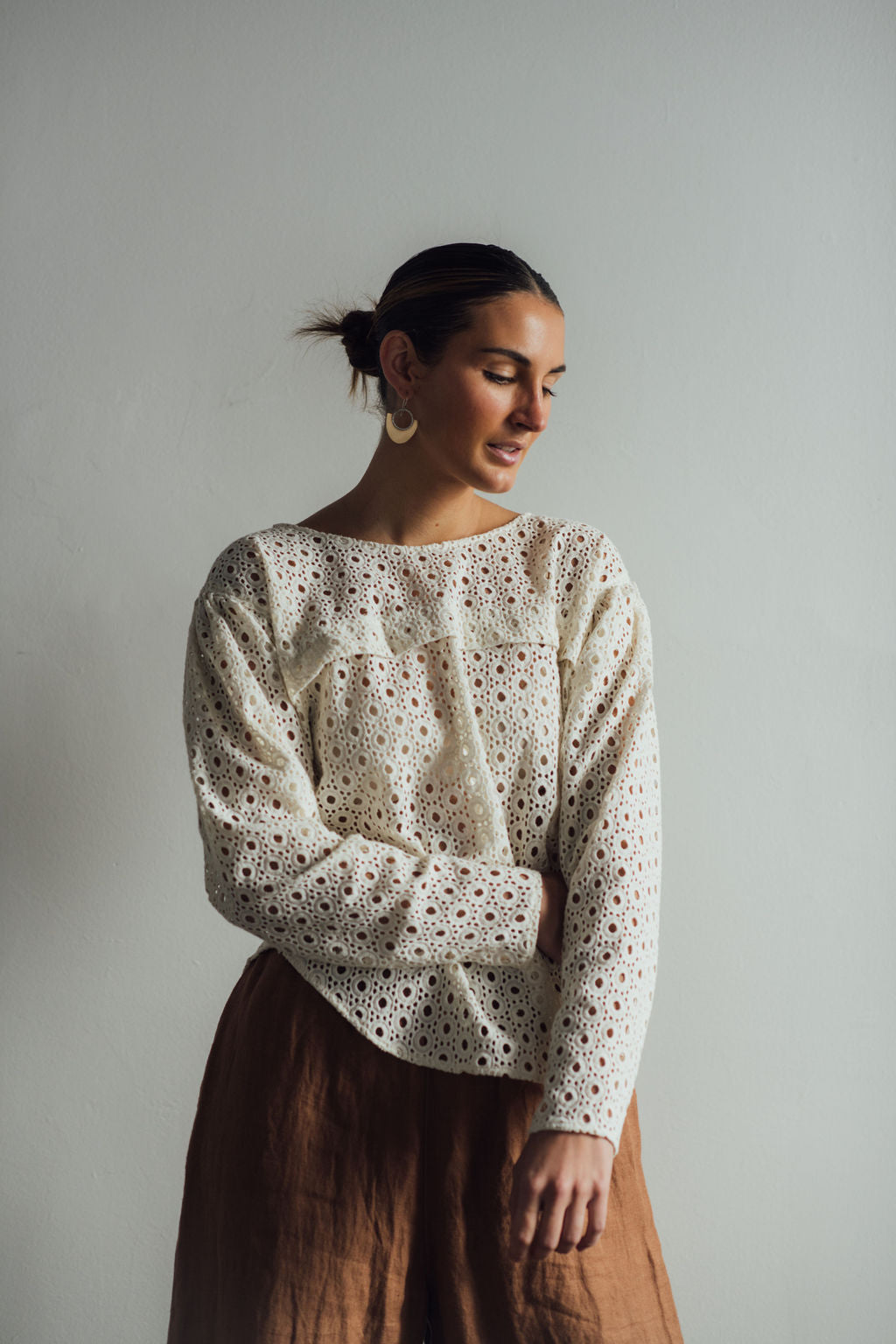 Eyelet Pullover Blouse