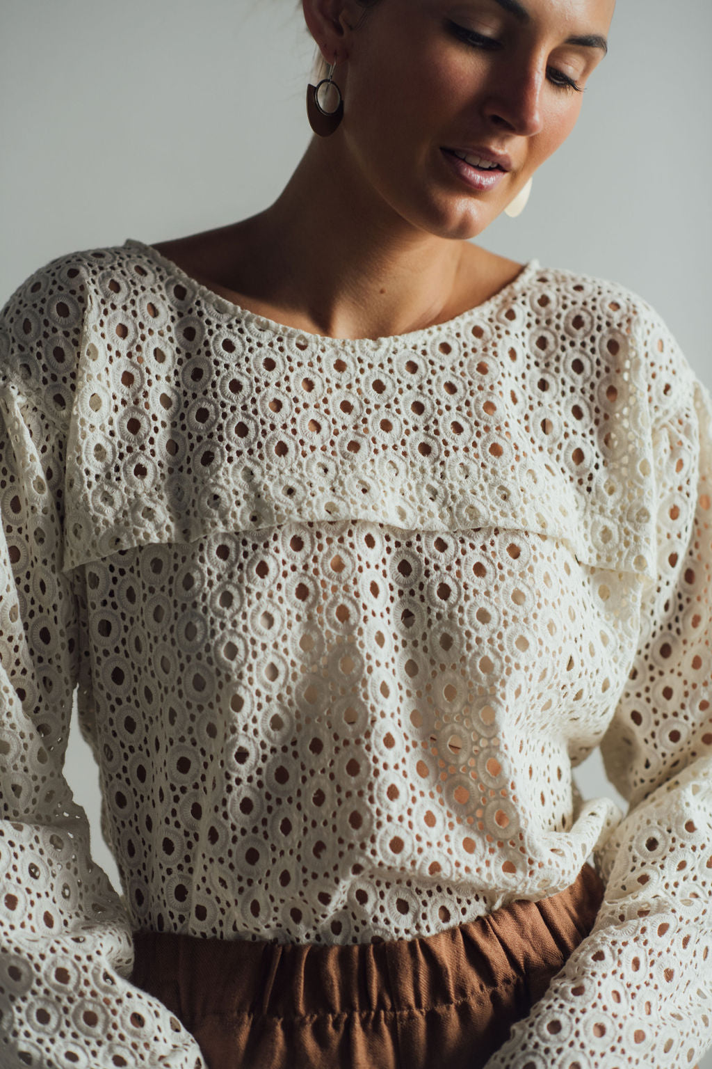 Eyelet Pullover Blouse