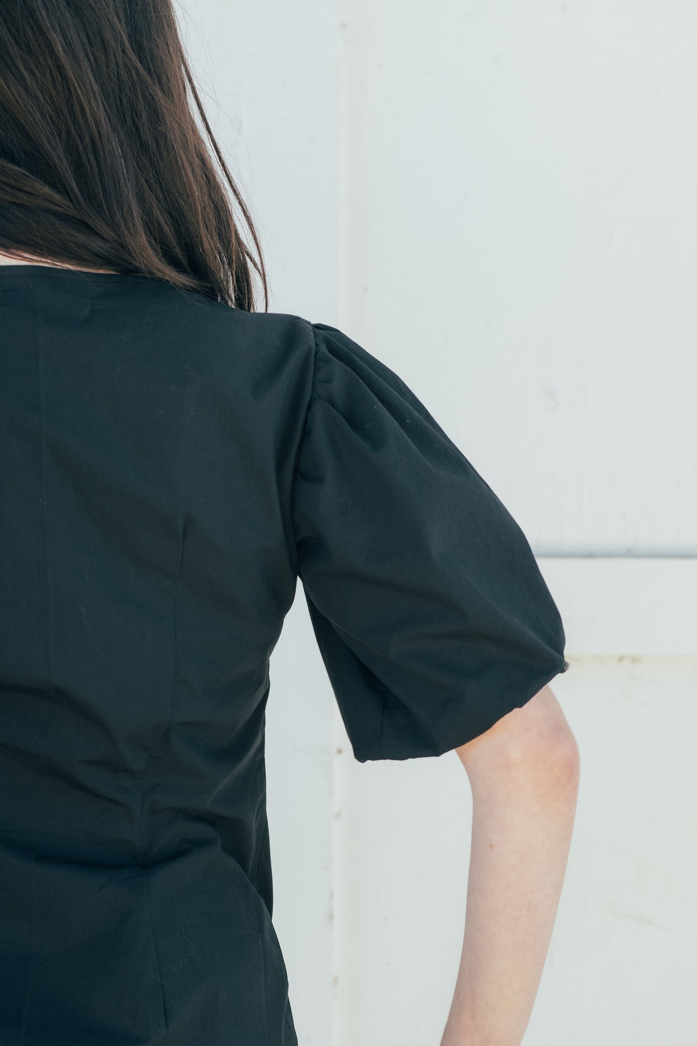 Puff Sleeve Gathered Shirt Dress