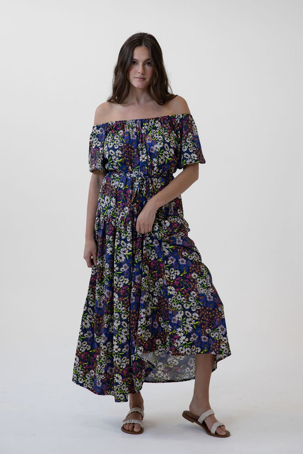 Gathered Maxi Dress - Print