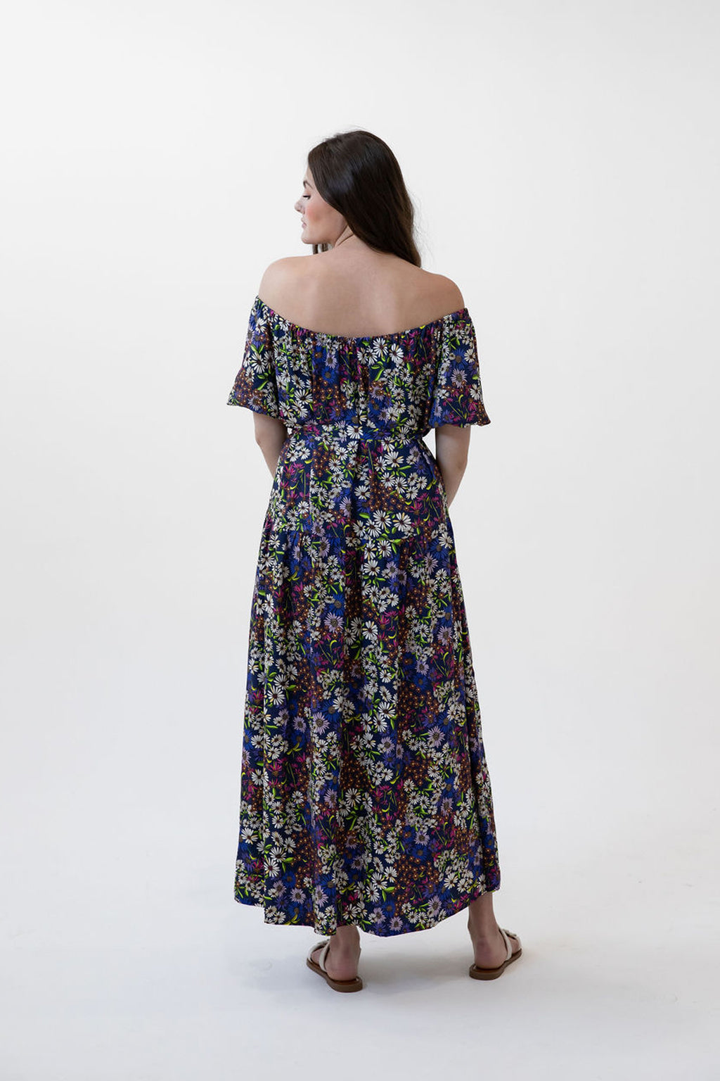 Gathered Maxi Dress - Print