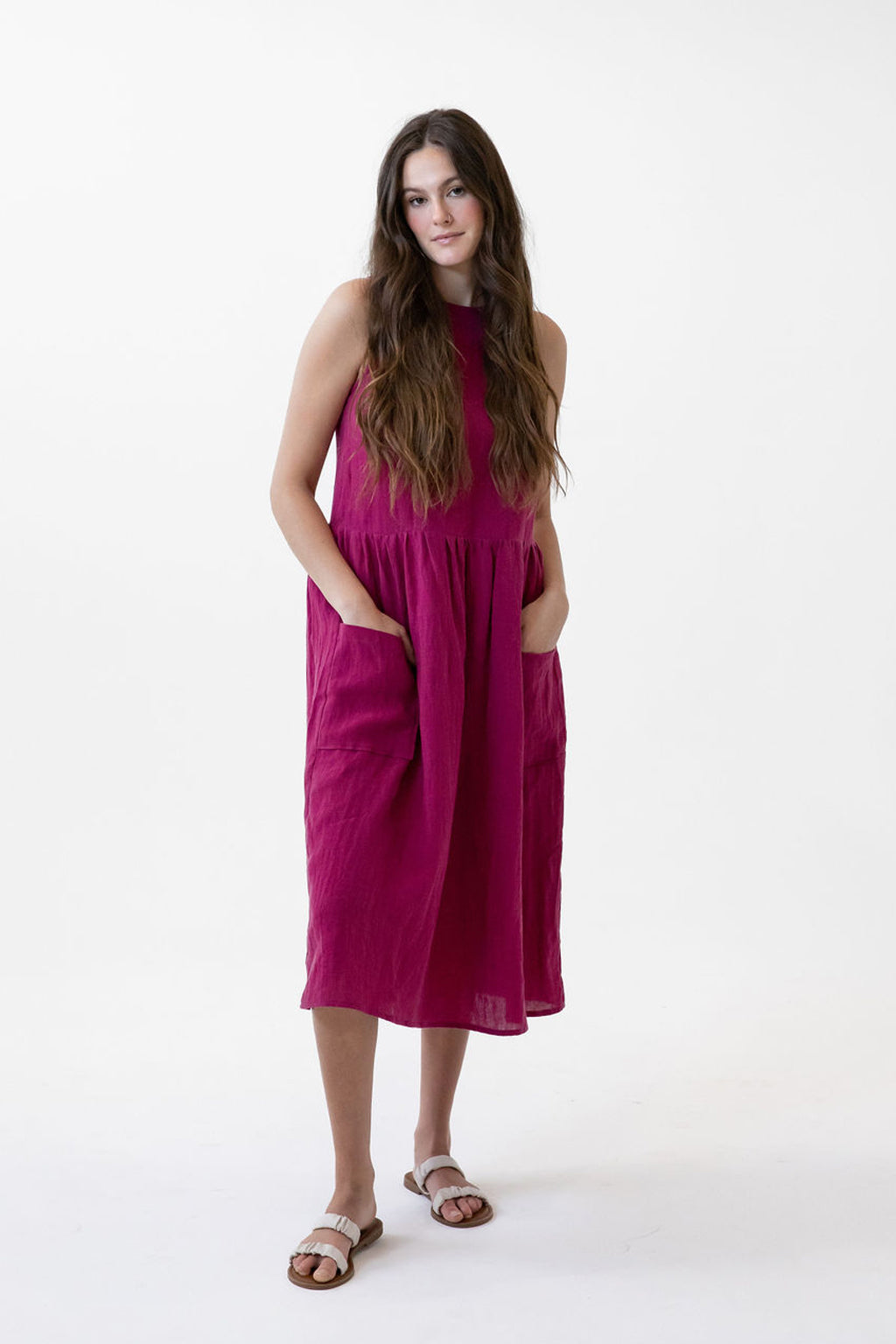 Gathered Midi Tank Dress – Joeleen Torvick