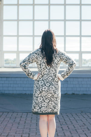 Floral Fairisle Sweater Dress 2 / Loden/Ecru Floral Fairisle Sweater Dress 2 / Loden/Ecru