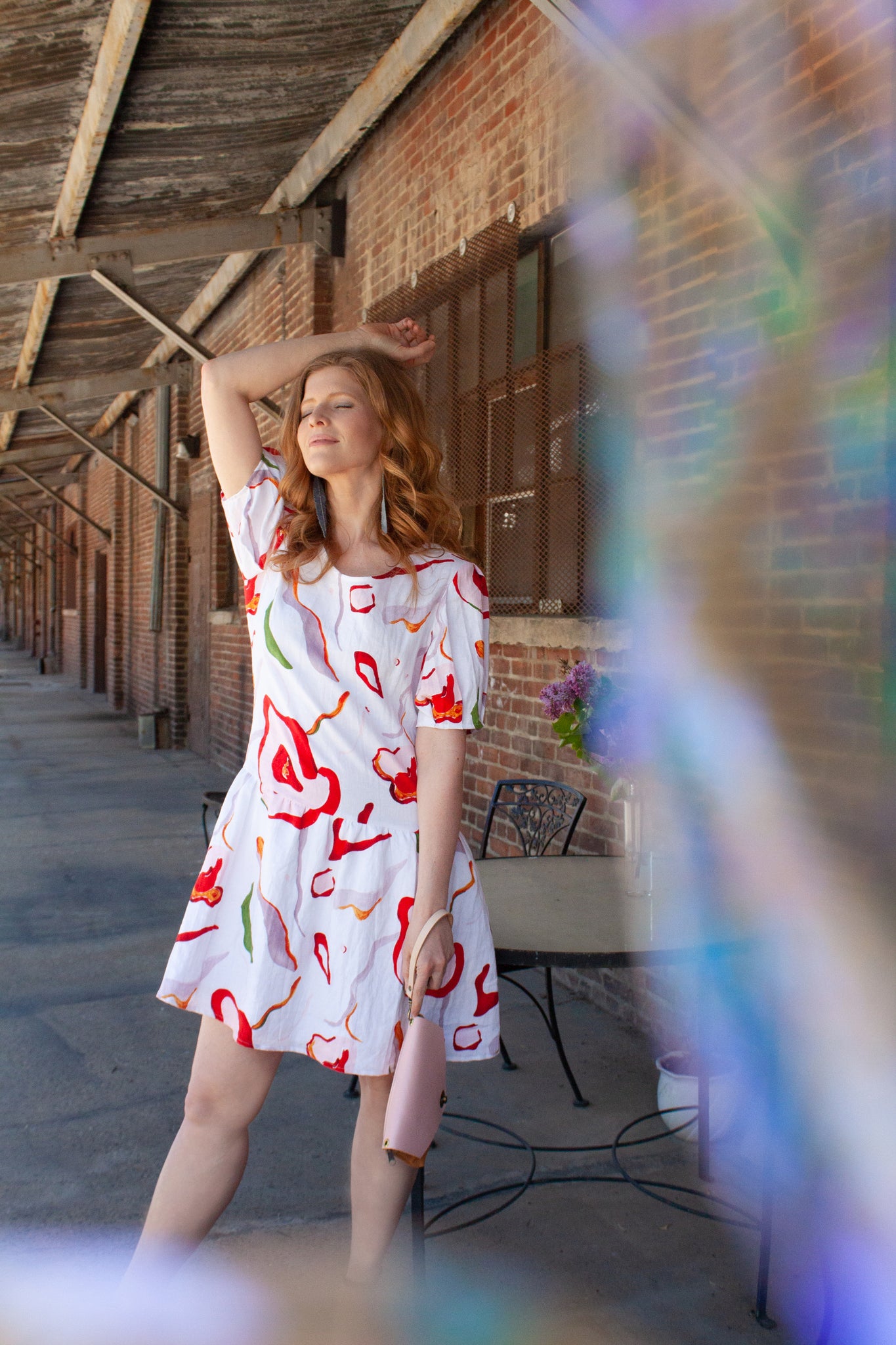 Chloe Printed Drop-Waist Dress