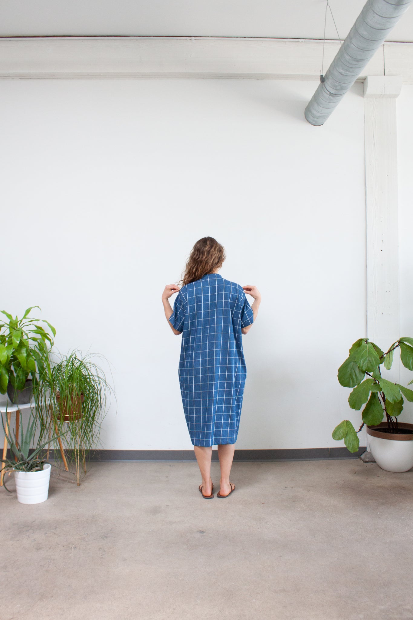 Casual Shirt Dress - Denim