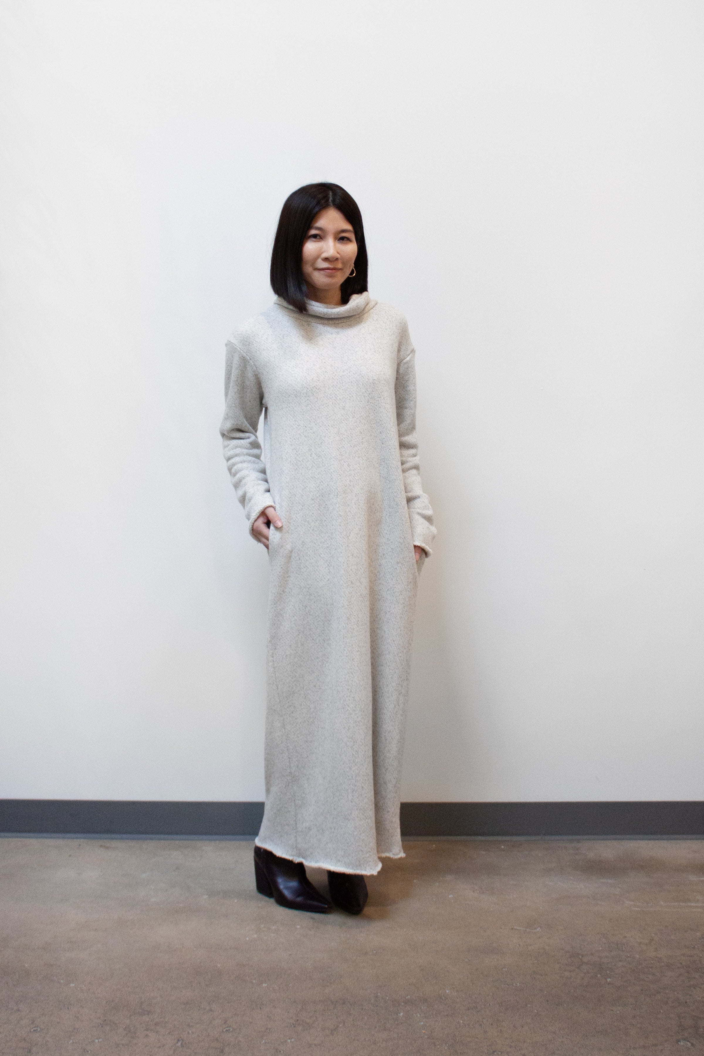 lounge knit dress Ribbed Knit Tie-Back Lounge Dress Padma X Bare Necessities in Hazel