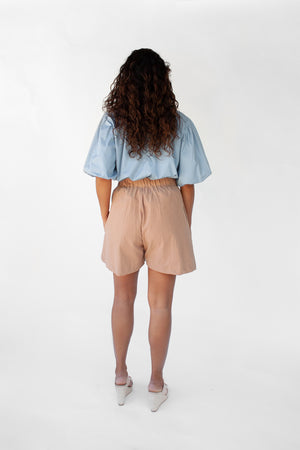 Pull-On Pleated Shorts